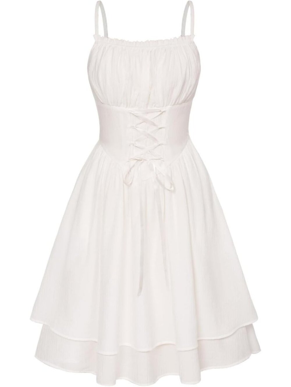 Women's White Corset Fairy Chiffon Mini Dress Graduation Party Sundress